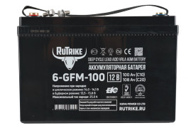 Стационарный аккумулятор RuTrike 6-GFM-100 (12В/108Ач-C20/AGM)