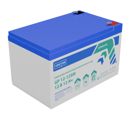 Аккумулятор для ИБП VEKTOR BATTERY GP 12-12SM (12В/12Ач/AGM)