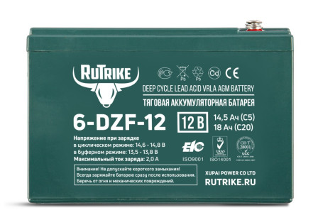 Тяговый аккумулятор RuTrike 6-DZF-12 (12В/13Ач-C3/Gel)