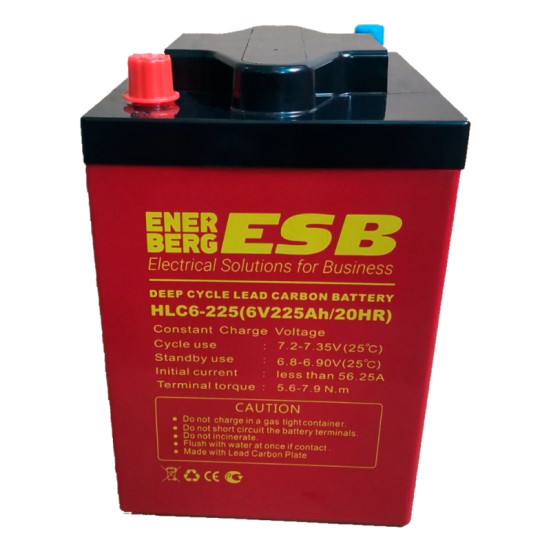 Тяговый аккумулятор ESB HLC6-225 (6В/193/5Ач-C5/Carbon)