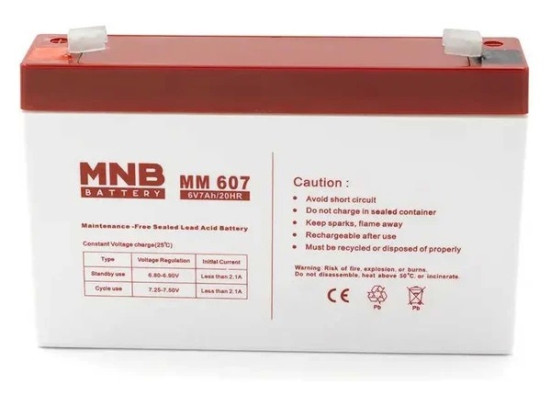 Аккумулятор для ИБП MNB MM 607 (6В/7Ач/AGM)
