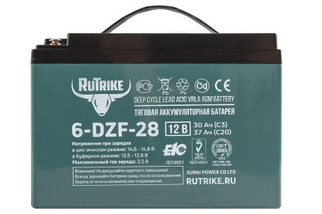 Тяговый аккумулятор RuTrike 6-DZF-28 (12В/28Ач-C3/Gel)