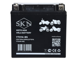 Аккумулятор для мототехники SKN YTX14-BS (12В/12Ач/AGM)