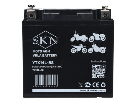 Аккумулятор для мототехники SKN YTX14L-BS (12В/12Ач/AGM)