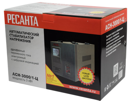 Стабилизатор однофазный Ресанта АСН-3000/1-Ц