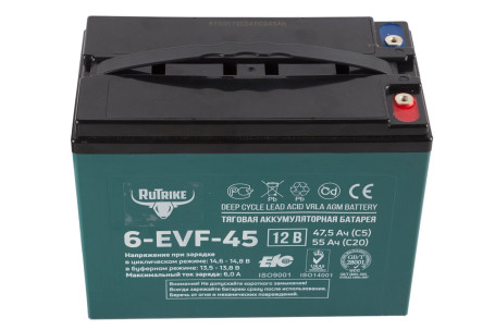 Тяговый аккумулятор RuTrike 6-EVF-45 (12В/45Ач-C5/Gel)