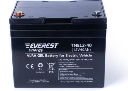 Тяговый аккумулятор EVEREST Energy TNE 12-40 (12В/34Ач/Gel)