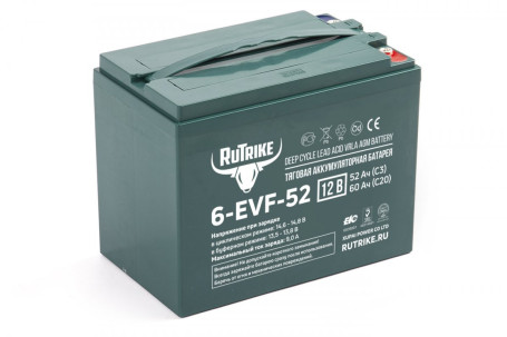 Тяговый аккумулятор RuTrike 6-EVF-52 (12В/52Ач-C5/Gel)
