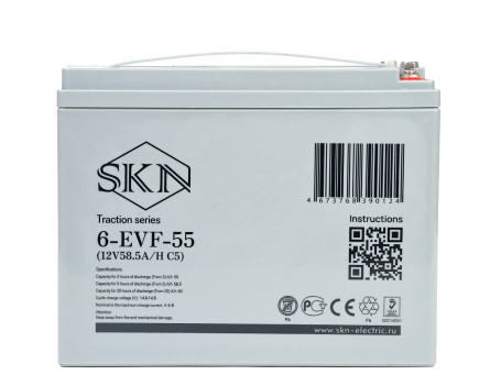 Тяговый аккумулятор SKN 6-EVF-55 (12В/58,5Ач-C5/Gel)