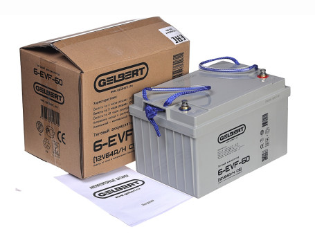 Тяговый аккумулятор Gelbert 6-EVF-60 (12В/64Ач-C5/Gel)