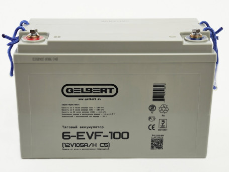 Тяговый аккумулятор Gelbert 6-EVF-100 (12В/105Ач-C5/Gel)
