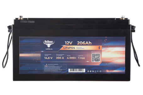 Тяговый аккумулятор RuTrike (12V/206Ah/200A BT/LiFePo4)