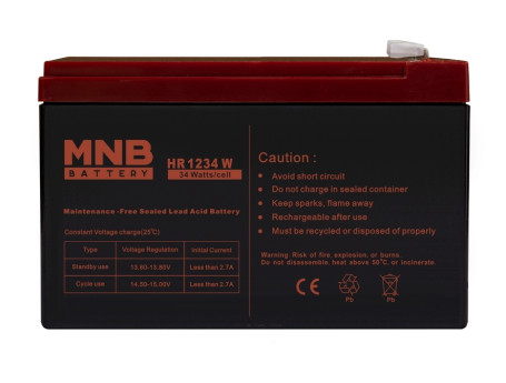 Аккумулятор для ИБП MNB HR 1234 W (12В/9Ач/AGM)