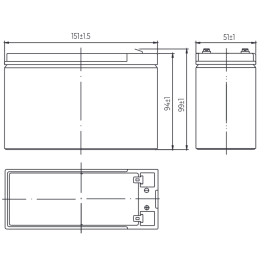 Аккумулятор для ИБП MNB HRL 1224 W (12В/6Ач/AGM)
