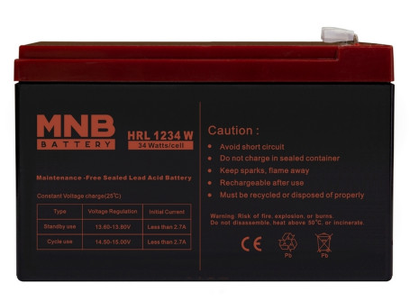 Аккумулятор для ИБП MNB HRL 1234 W (12В/9Ач/AGM)