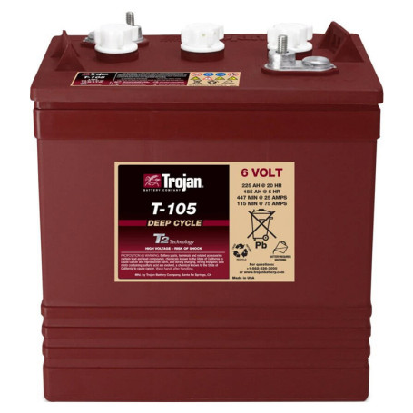 Тяговый аккумулятор TROJAN T-105 (6В/185Ач/Wet)