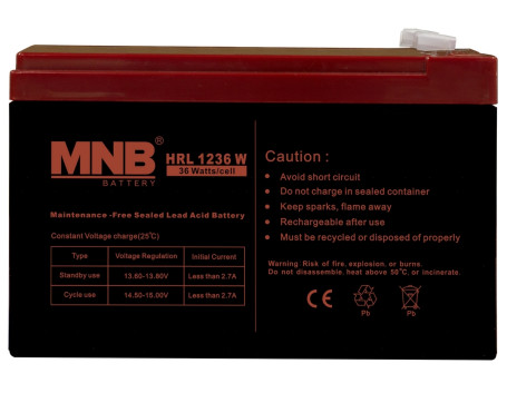 Аккумулятор для ИБП MNB HRL 1236 W (12В/10Ач/AGM)