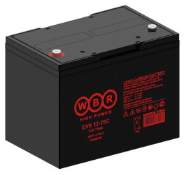 Аккумулятор для ИБП WBR EVX12-75C (12В, 75Ач, AGM+CARBON)