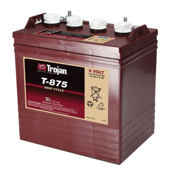 Тяговый аккумулятор TROJAN T-875 (8В/145Ач/Wet)