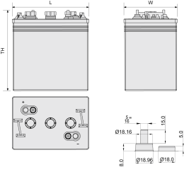 Тяговый аккумулятор Ventura FFT 06 185 (6В/185Ач/Wet)