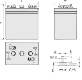 Тяговый аккумулятор Ventura FFT 06 185 (6В/185Ач/Wet)