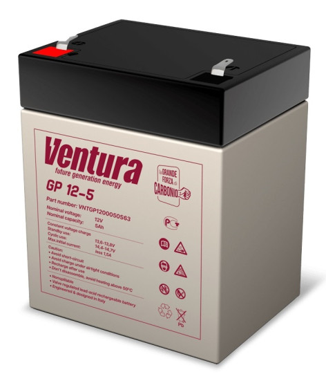 Аккумулятор для ИБП Ventura GP 12-5 (12В/5Ач-С20/AGM)