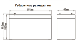 Аккумулятор для ИБП Ventura GP 12-9 (12В/9.1Ач-С20/AGM)