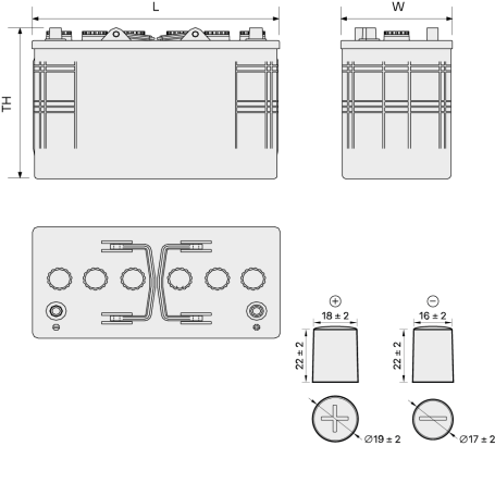 Тяговый аккумулятор Ventura FFT 12 105 (12В/105Ач/Wet)