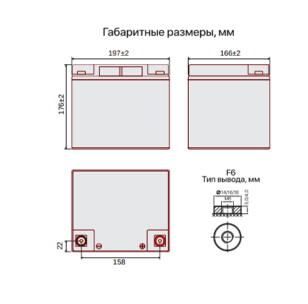 Аккумулятор для ИБП Ventura GP 12-40 (12В/42Ач-С20/AGM)
