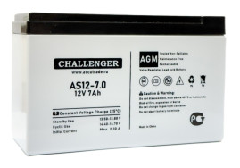 Стационарный аккумулятор Challerger AS12-7.0 (12В/7Ач-С20/AGM)