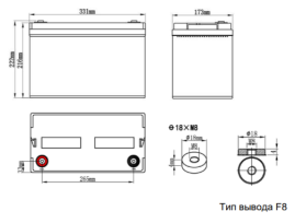 Аккумулятор для ИБП Ventura GPL 12-100 (12В/106Ач-С20/AGM)