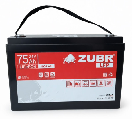 Тяговый аккумулятор ZUBR LiFePO4 24V 75Ah (24В/75Ач/LiFePO4)