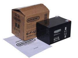 Стационарный аккумулятор Gelbert 6-F-12 (12В/12Ач-C20/AGM)