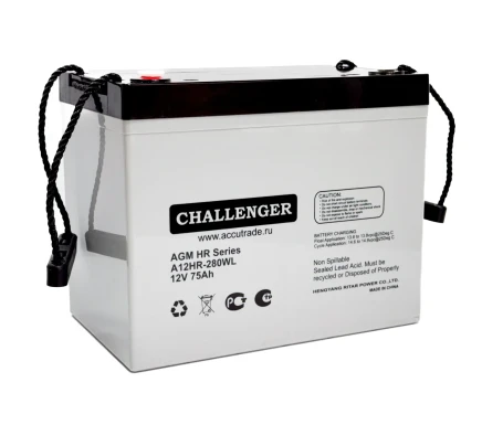 Стационарный аккумулятор Challerger A12HR-280WL (12В/75Ач-С20/AGM)