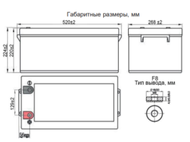 Аккумулятор для ИБП Ventura GPL 12-250 (12В/268Ач-С20/AGM)