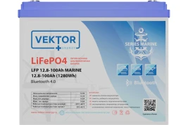 Аккумулятор лодочный VEKTOR ENERGY LFP 12.8-100 Marine (12В/100Ач/LiFePo4)