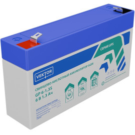 Аккумулятор для ИБП VEKTOR BATTERY GP 6-1.3S (6В/1,3Ач/AGM)