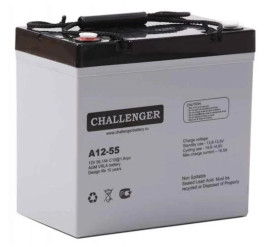 Стационарный аккумулятор Challerger A12-55 (12В/55Ач-С10/AGM)