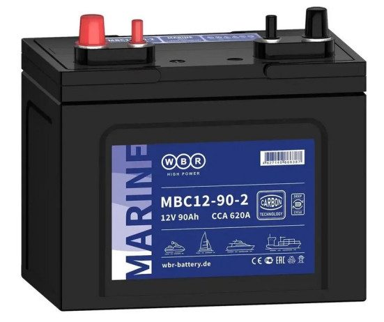 Тяговый аккумулятор WBR MBC12-90-2 (12В, 90Ач, AGM+CARBON)
