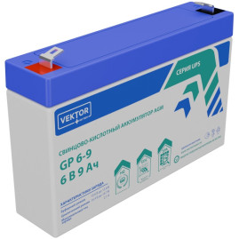 Аккумулятор для ИБП VEKTOR BATTERY GP 6-9S (6В/9Ач/AGM)