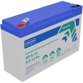 Аккумулятор для ИБП VEKTOR BATTERY GP 6-12S (6В/12Ач/AGM)