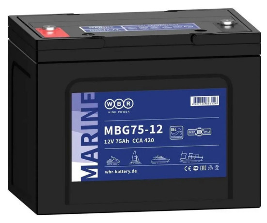 Тяговый аккумулятор WBR MBG75-12 (12В, 75Ач, GEL)
