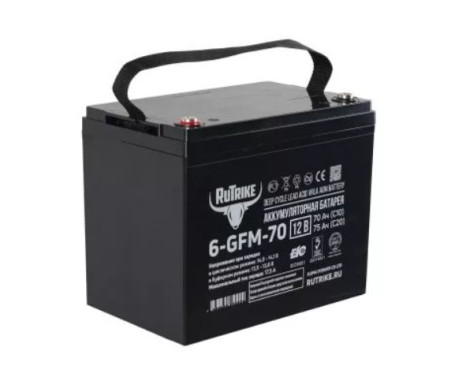 Стационарный аккумулятор RuTrike 6-GFM-70 (12В/75Ач-C20/AGM)